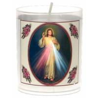 Set van 3 kaarsen 36 u - Barmhartige Kristus - tekst 5 talen 