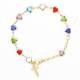 Bracelet avec coeurs en cristal multicolores