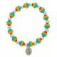 Bracelet s/élastique Arc-en-ciel + médaille miraculeuse