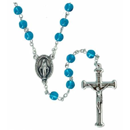 Chapelet bleu foncé + mousqueton