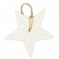 Etoile à suspendre en porcelaine blanche 7.5 x 5.5 cm