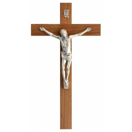 Kruisbeeld - 23 cm - Hout/Korpus Metaal Brons 