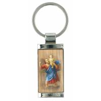 Sleutelhanger H Kristoffel hout 