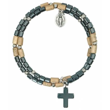 Armband-rozenkrans Spiraal Hematiet 