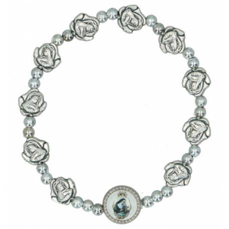 Bracelet sur élastique Roses métal Ste Rita