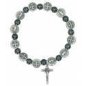 Bracelet sur élastique Hématite - Méd. St Benoît