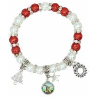 Armband op elastiek+H Michael + Doosje - div kleur. 