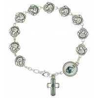Armband op ketting met rozen en Heilige Rita 