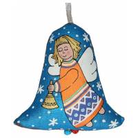 Décoration de Noël à suspendre - Cloche avec un ange 13 cm