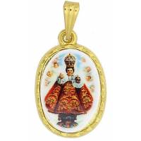 Médaille - 20 mm Ov - E.J. de Prague - Métal Doré