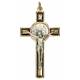 Croix St Benoît 7 cm Métal doré / noir + boîte