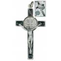 Croix St Benoît - 8 X 4 cm - Email Noir - Avec prière