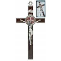 Croix St Benoît - 20 X 10 cm - Email Marron