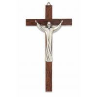 Croix Murale 16 X 8.5 cm Bois Christ Ressuscité