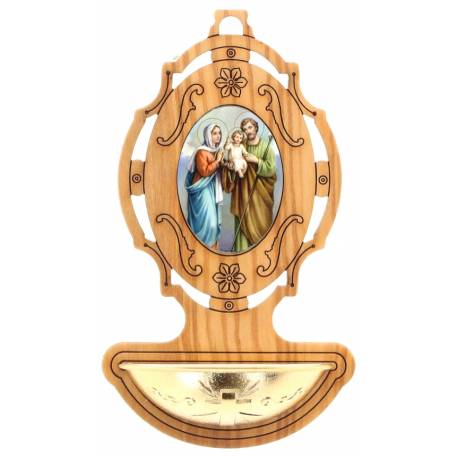 Wijwatervat Olijvenhour 9 x 5.5 cm Heilige Familie 