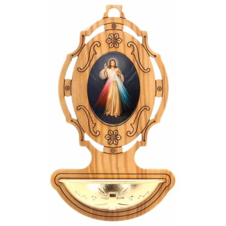 Wijwatervat Olijvenhour 9 x 5.5 cm Barmhartige Christus 