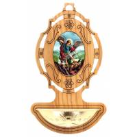 Bénitier Bois d'olivier 9 x 5.5 cm Saint Michel