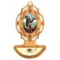 Bénitier Bois d'olivier 9 x 5.5 cm Saint Michel