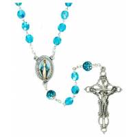 Chapelet semi-cristal Bleu clair Paters strass