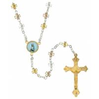Chapelet croix argentées et dorées + MQ