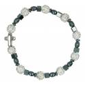 Bracelet sur élastique Hématite + Strass