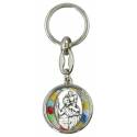 Porte-Clefs Saint Christophe avec décor floral