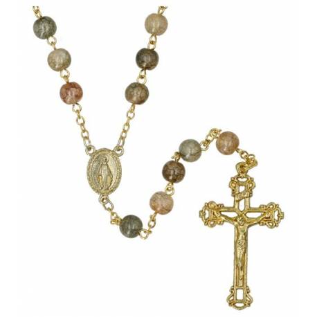 Rozenkrans op goud ketting 