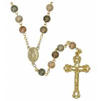 Rozenkrans op goud ketting 