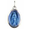 Médaille 15 mm Miraculeuse ovale émail bleu