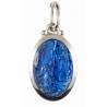 Medaille 15 mm OLV van Lourdes ovaal email blauw 
