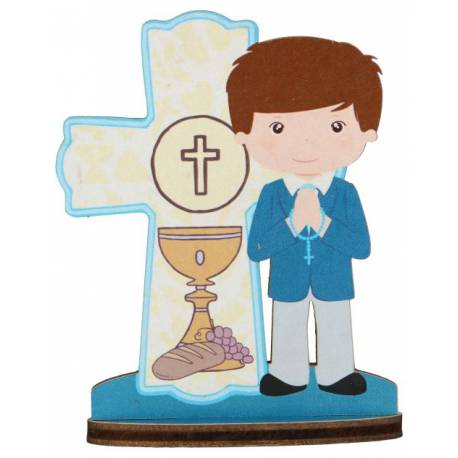Beeldje 7 X H9.5 cm - Communie / Jongen 