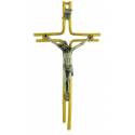 Croix Murale - 16 cm - Mét Doré Bicolore