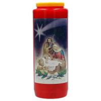 Noveenkaars / rood / Kersttafereel 