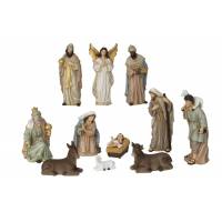 Personnages de crèche de Noël - 11 figurines de 22 cm