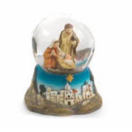 Boule de neige avec nativite enfantine - Ht 6,5 cm
