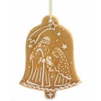 Décoration de Noël en résine imitation "pain d'épice" avec nativité de 9 cm