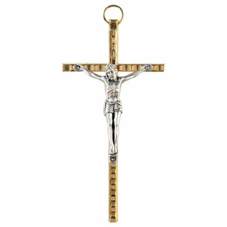 Croix Murale - 11 cm - Métal bicolore