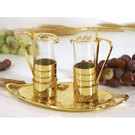 Burettes Métal doré + Verre D 3.6 - H 10.5