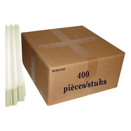 Carton de 400 cierges d'offrande - 35 gr - 36 cm - 14 KG