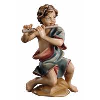 Berger avec flute : crèche de Noël en bois Ulrich 15 cm