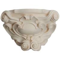 Houtsnijwerk Wandkonsool Barok voor een beeld van 30 cm Houtkleur 