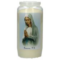 Kaars 6 Dagen / wit / Borstbeeld Banneux 