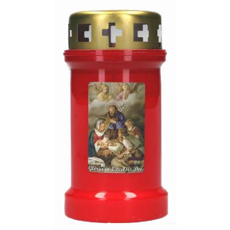 Kaars 3D / KK / rood / Kersttafereel 