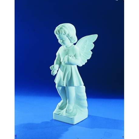 Ange - 29 cm - "Marbre" Blanc