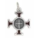 Croix St Benoît - 18 X 18 mm - Brun / Agté
