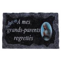 Plaque Cimetière 9X14 cm - A mes grands-parents regrettés