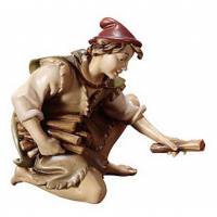 Berger avec petits bois : crèche de Noël en bois Ulrich 15 cm
