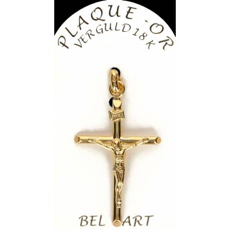 Kruisje plaqué-goud - 34 X 22 mm 