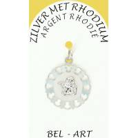 Médaille Argent Rhodié - Ange 20 mm