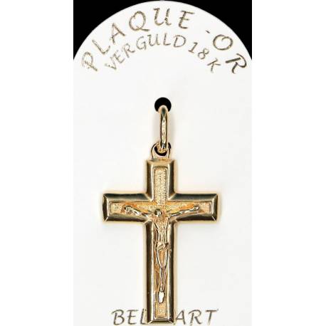 Kruisje plaqué-goud - 30 X 21 mm 